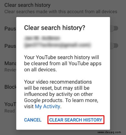 So löschen Sie den YouTube-Wiedergabeverlauf