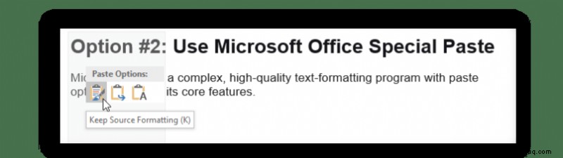 Einfügen in Microsoft Word ohne Formatierung auf einem PC oder Mobilgerät