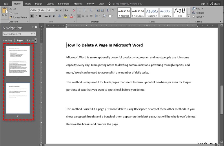 So löschen Sie eine Seite in Microsoft Word