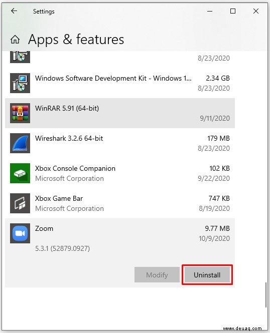 So deinstallieren Sie Zoom von einem PC oder Mobilgerät