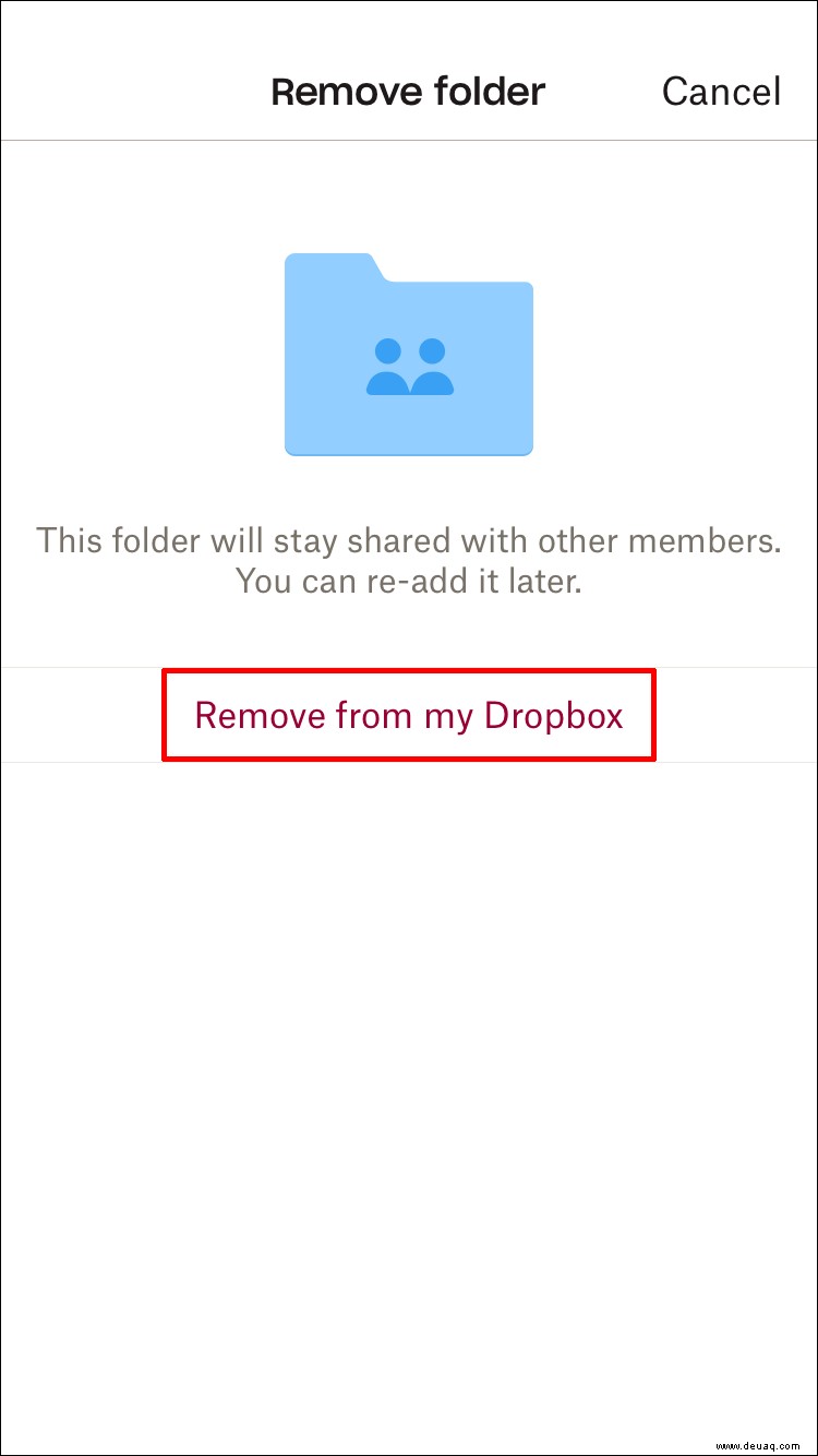 So löschen Sie einen Ordner in Dropbox