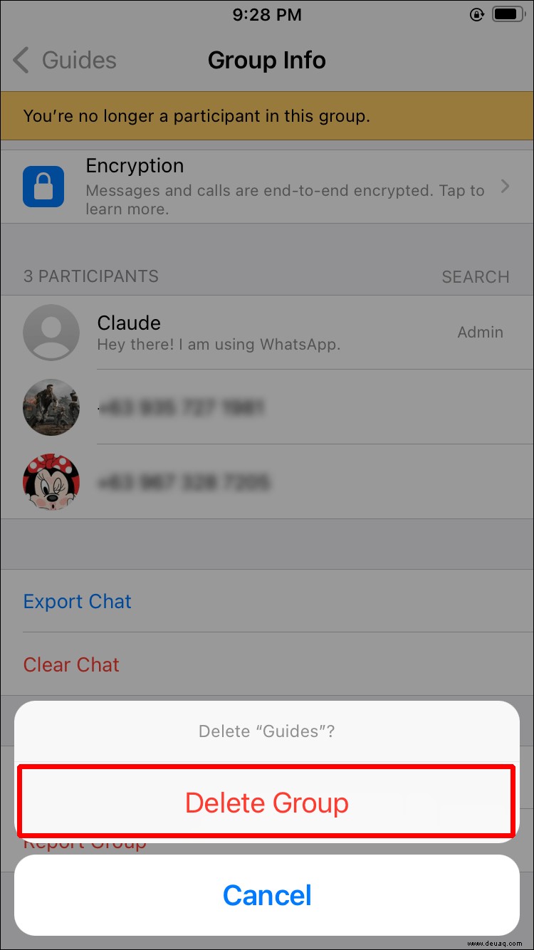 So löschen Sie eine Gruppe in WhatsApp