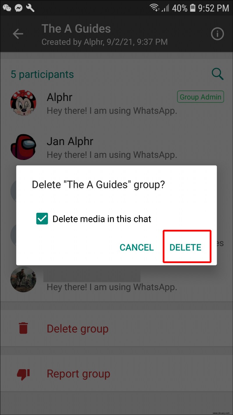 So löschen Sie eine Gruppe in WhatsApp