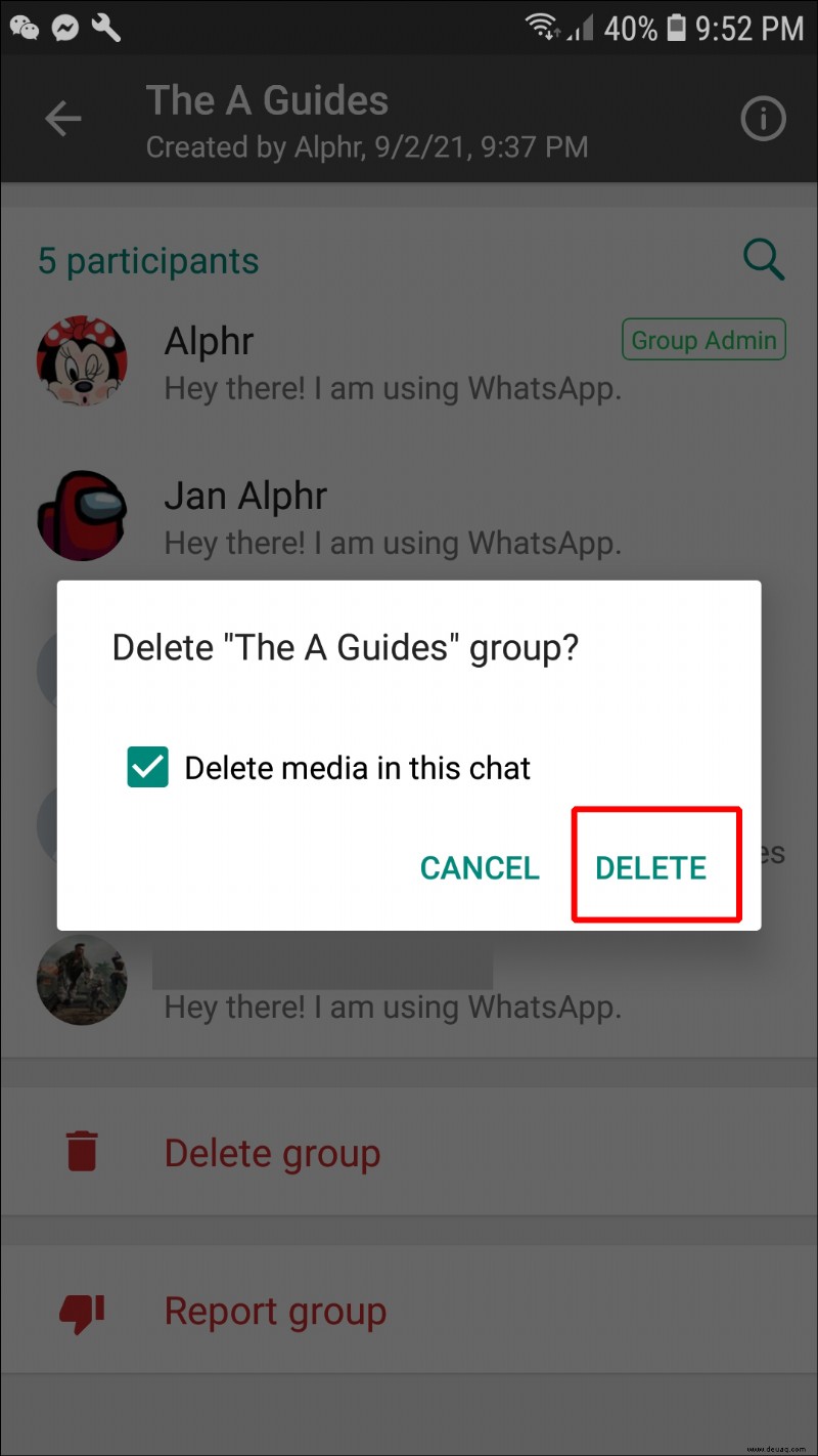So löschen Sie eine Gruppe in WhatsApp