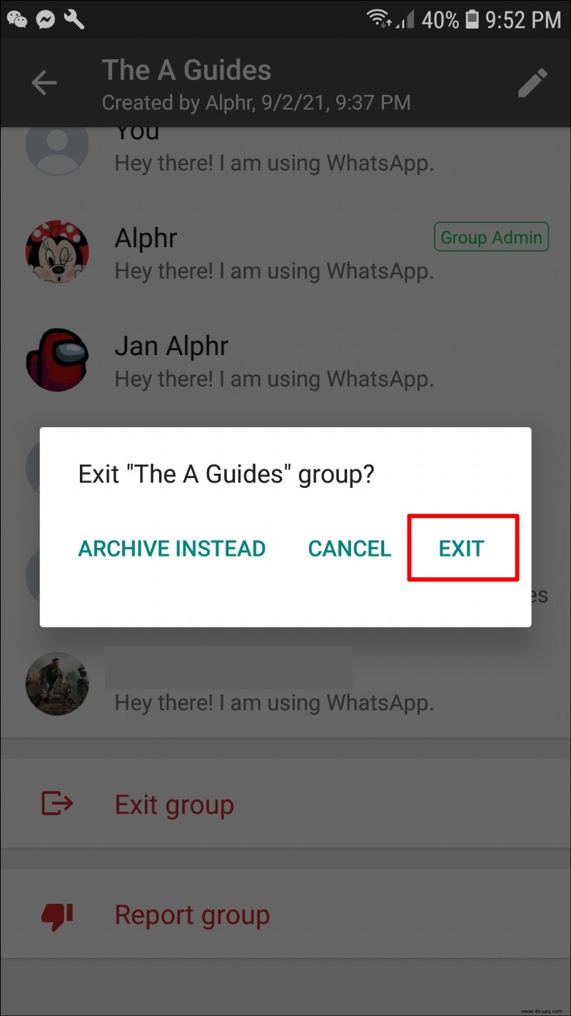 So löschen Sie eine Gruppe in WhatsApp
