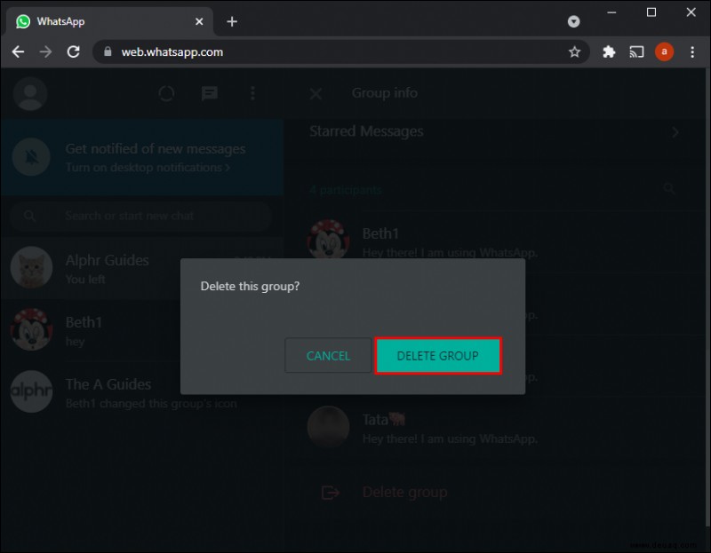 So löschen Sie eine Gruppe in WhatsApp