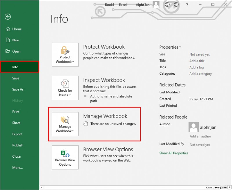 So kehren Sie zur vorherigen Version einer Excel-Datei zurück