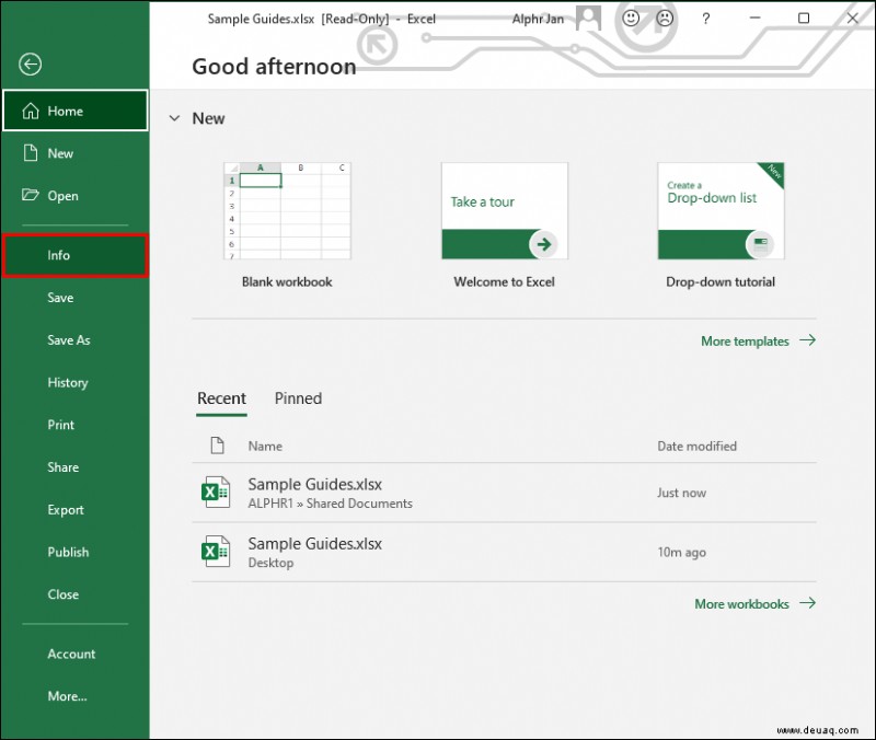 So kehren Sie zur vorherigen Version einer Excel-Datei zurück