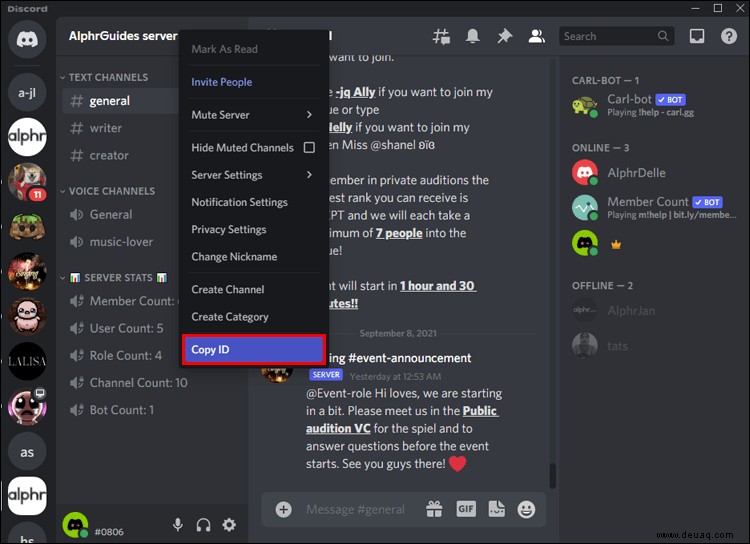 So finden Sie eine Server-ID in Discord auf einem PC oder Smartphone