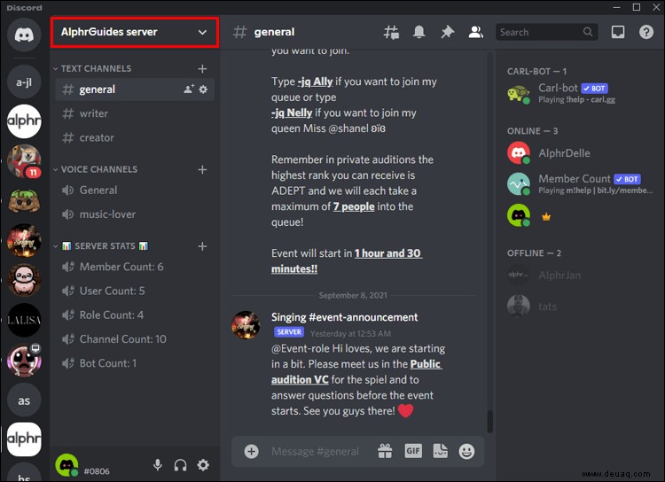 So finden Sie eine Server-ID in Discord auf einem PC oder Smartphone