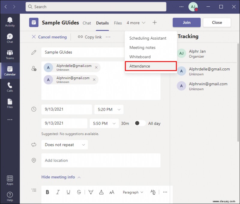 So überprüfen Sie, wer an einer Microsoft Teams-Besprechung teilgenommen hat