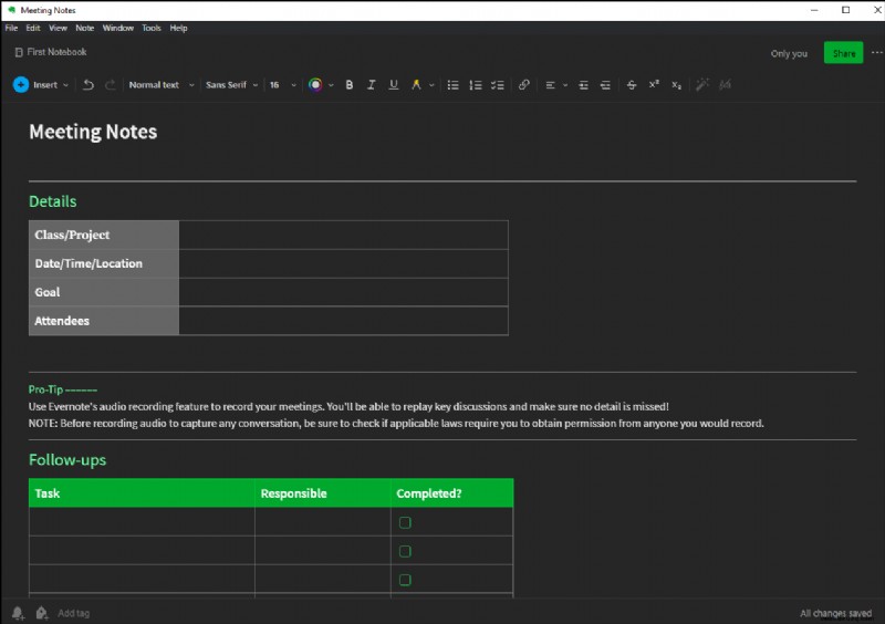 So ändern Sie die Standardschriftart in Evernote