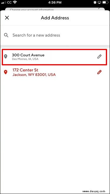 So ändern Sie Ihre Adresse in DoorDash