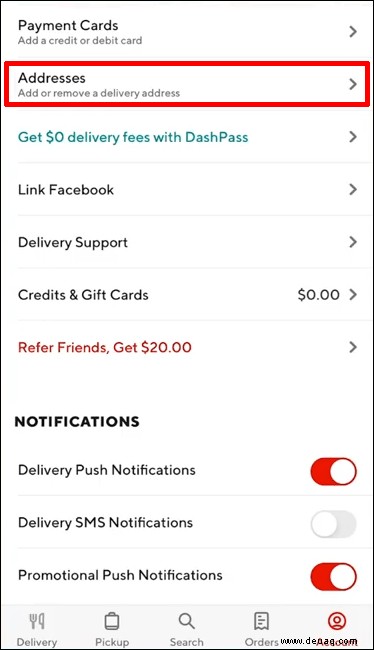 So ändern Sie Ihre Adresse in DoorDash