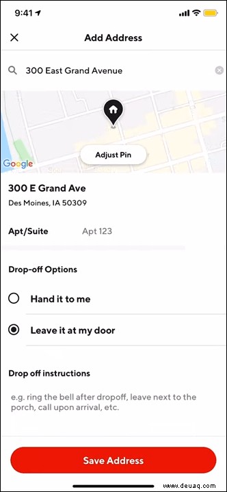 So ändern Sie Ihre Adresse in DoorDash