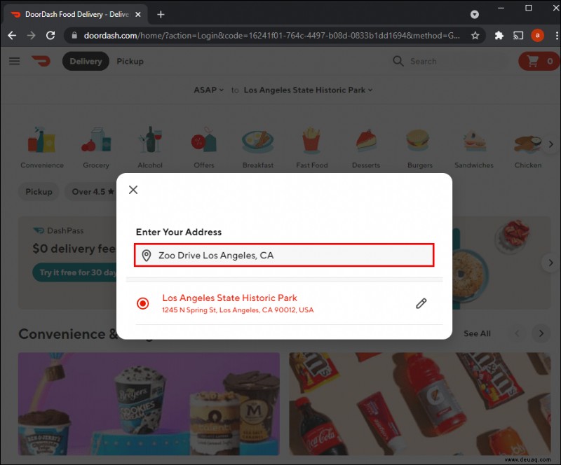 So ändern Sie Ihre Adresse in DoorDash