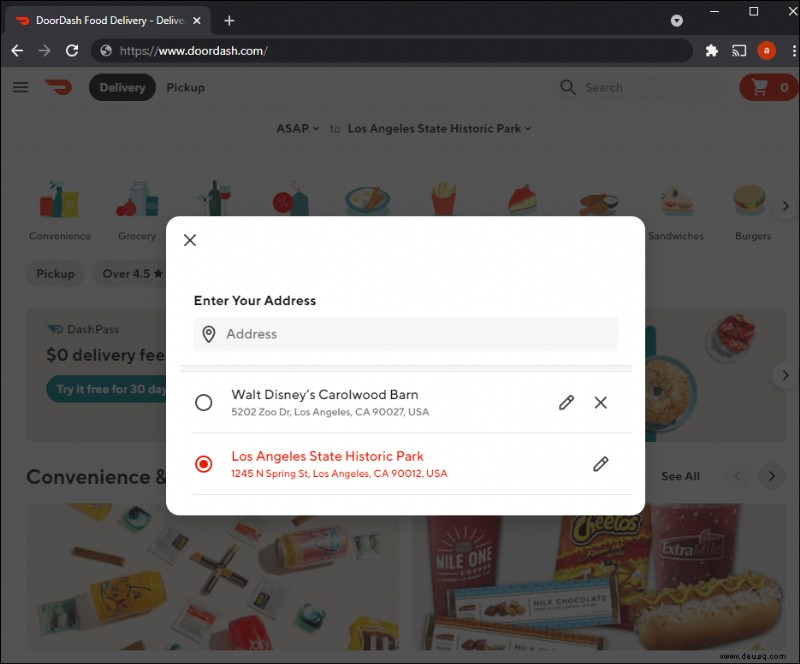 So ändern Sie Ihre Adresse in DoorDash