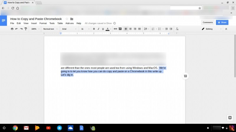Kopieren und Einfügen auf einem Chromebook