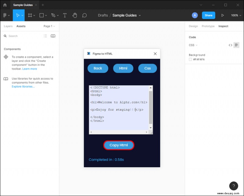 So exportieren Sie Code in Figma