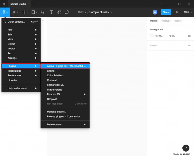 So exportieren Sie Code in Figma