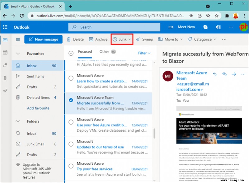 So blockieren Sie eine E-Mail-Adresse in Outlook