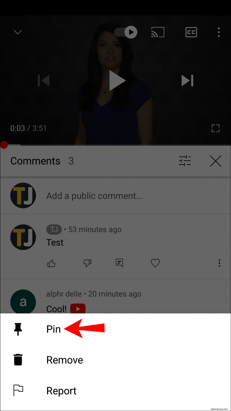 So pinnen Sie einen Kommentar auf YouTube