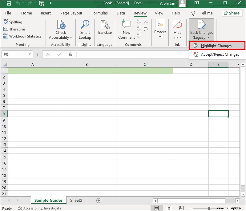 So überprüfen Sie, wer eine Excel-Tabelle bearbeitet hat