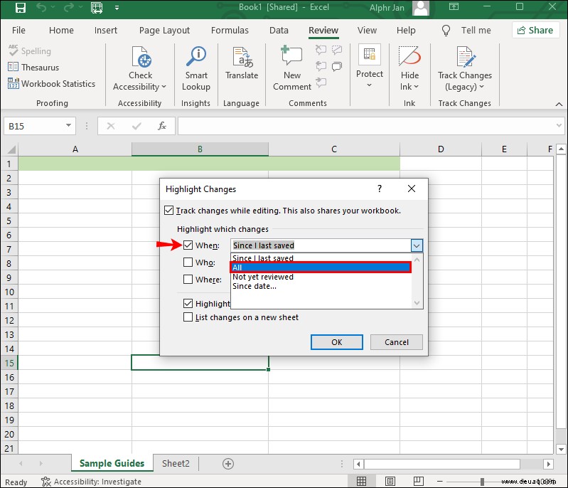 So überprüfen Sie, wer eine Excel-Tabelle bearbeitet hat