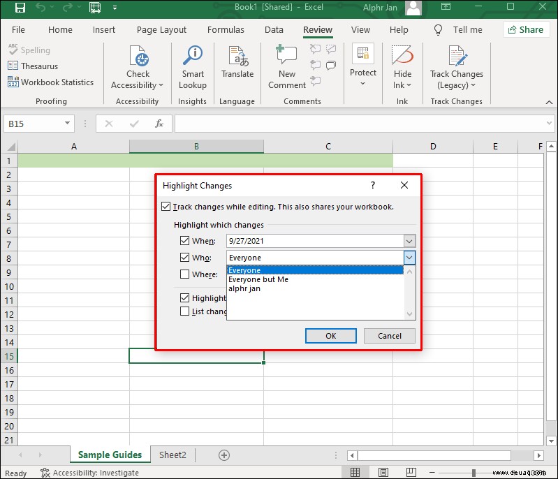 So überprüfen Sie, wer eine Excel-Tabelle bearbeitet hat