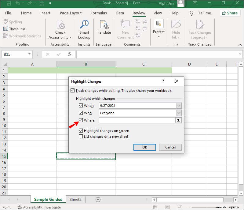 So überprüfen Sie, wer eine Excel-Tabelle bearbeitet hat