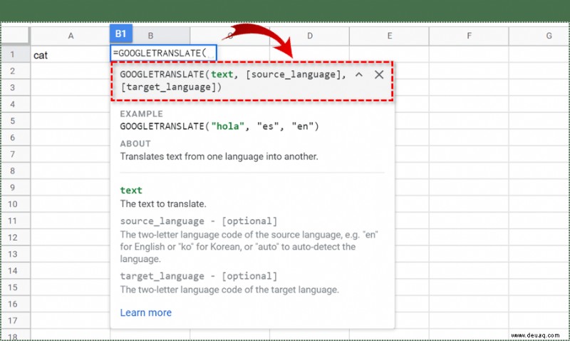 So übersetzen Sie eine Google-Tabelle mit Google Translate