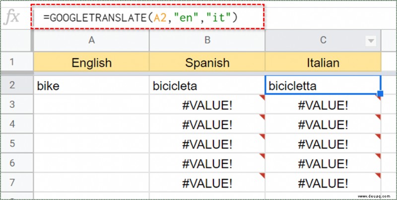 So übersetzen Sie eine Google-Tabelle mit Google Translate