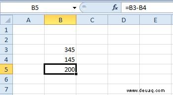 So subtrahieren Sie in Excel mit einer Formel