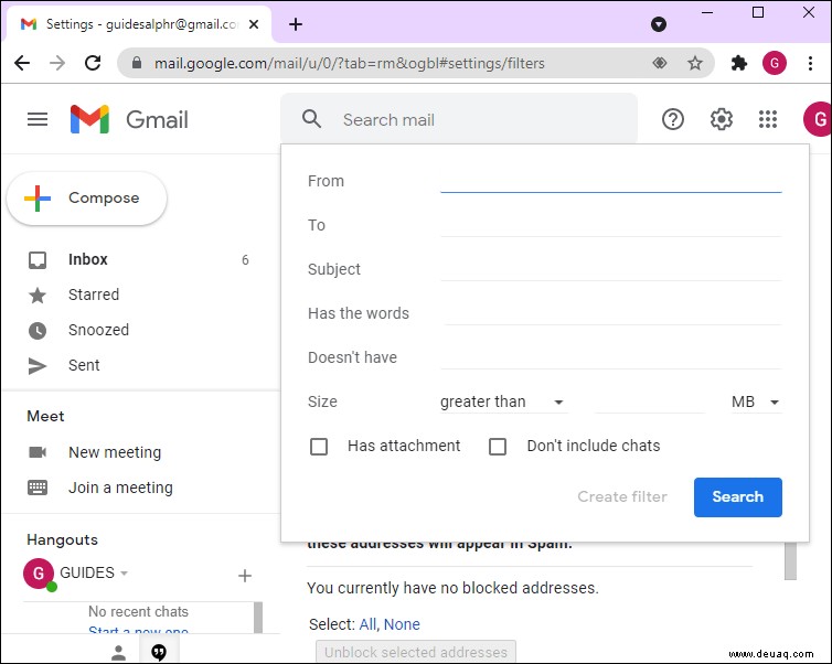 So blockieren Sie eine E-Mail-Adresse in Gmail