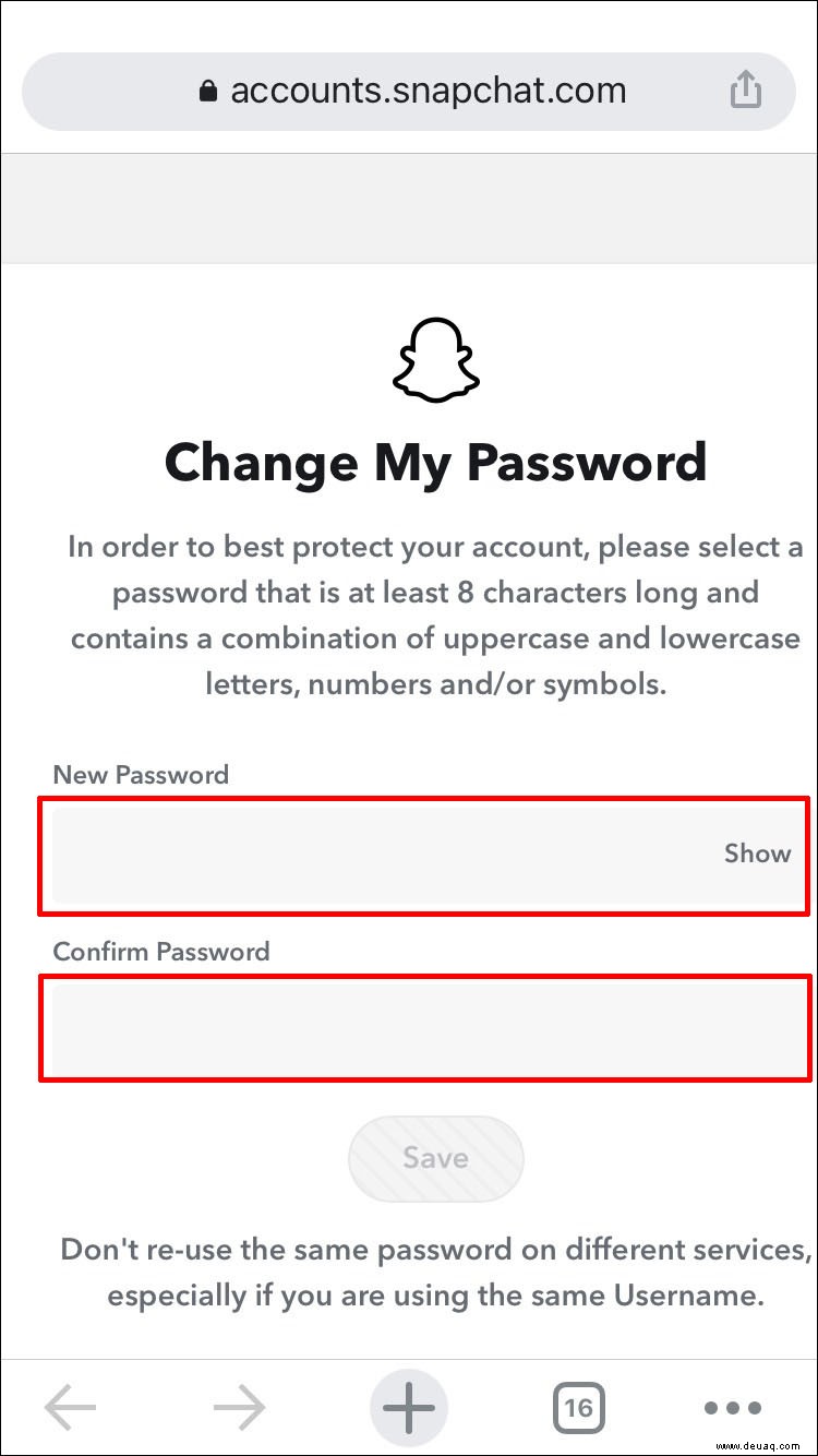 So ändern Sie Ihr Passwort in Snapchat