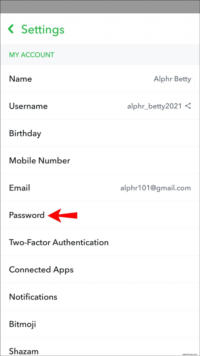 So ändern Sie Ihr Passwort in Snapchat