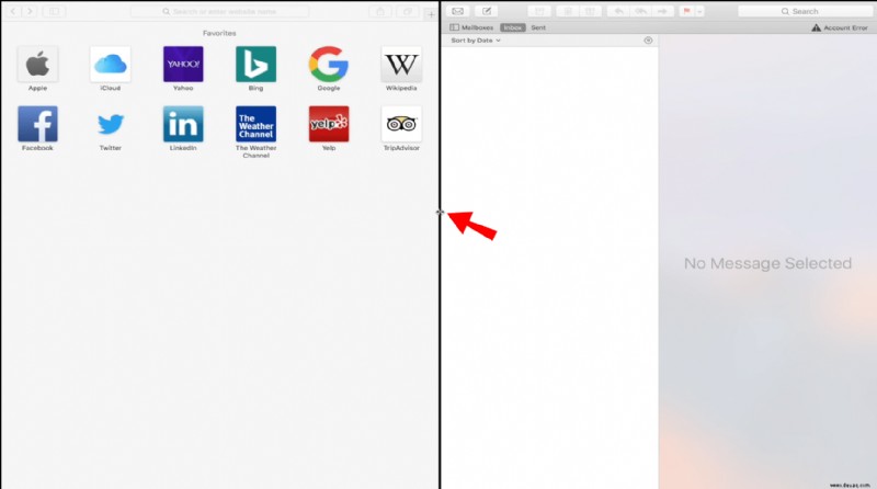 Geteilter Bildschirm auf einem Mac verwenden