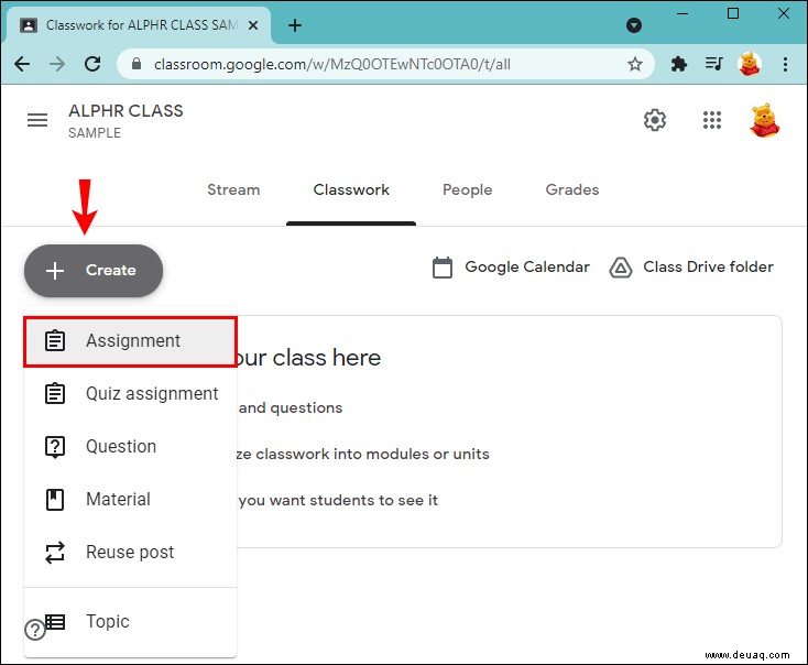 So erstellen Sie eine Aufgabe in Google Classroom