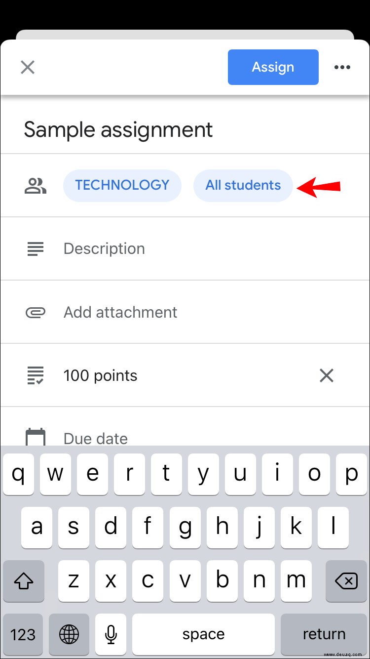 So erstellen Sie eine Aufgabe in Google Classroom