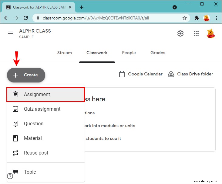 So erstellen Sie eine Aufgabe in Google Classroom