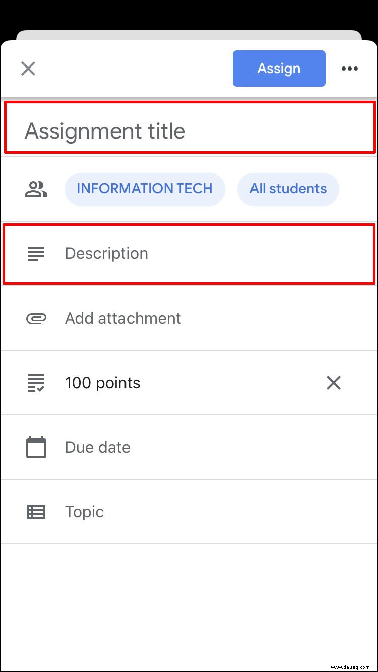 So erstellen Sie eine Aufgabe in Google Classroom