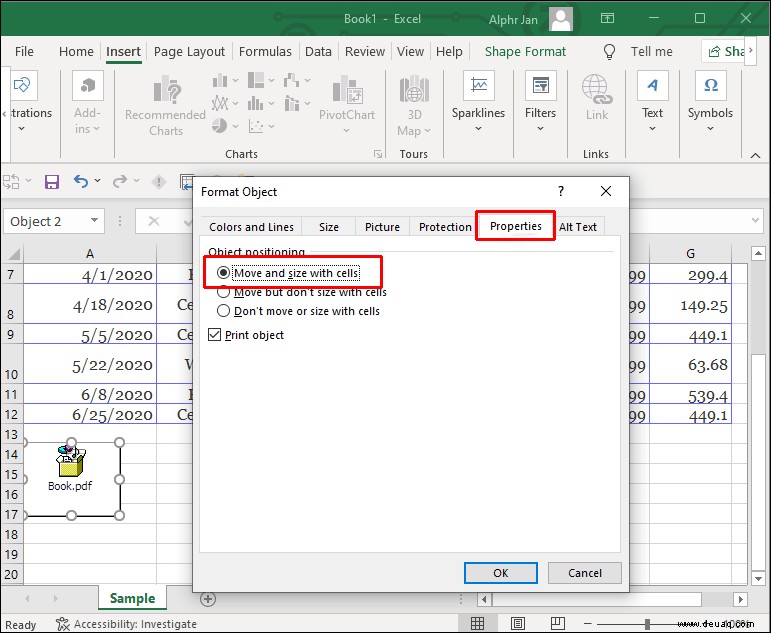 Einbetten einer PDF-Datei in eine Excel-Datei