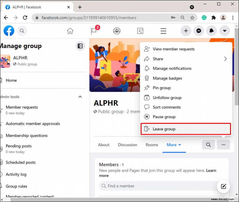 So löschen Sie eine Facebook-Gruppe