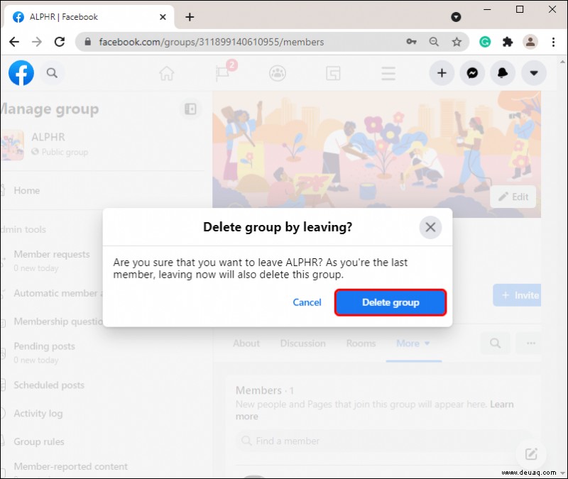 So löschen Sie eine Facebook-Gruppe