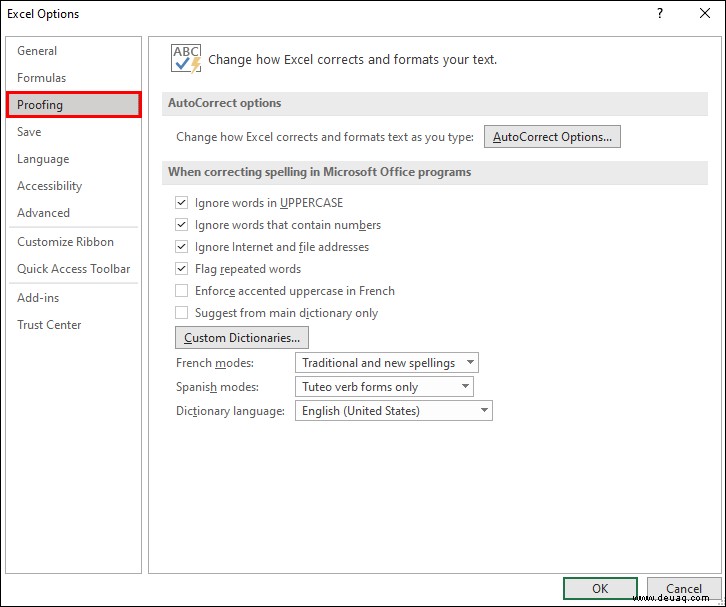 So aktivieren oder deaktivieren Sie die AutoKorrektur in Excel