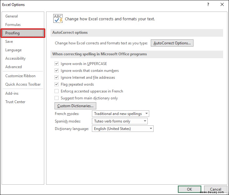 So aktivieren oder deaktivieren Sie die AutoKorrektur in Excel