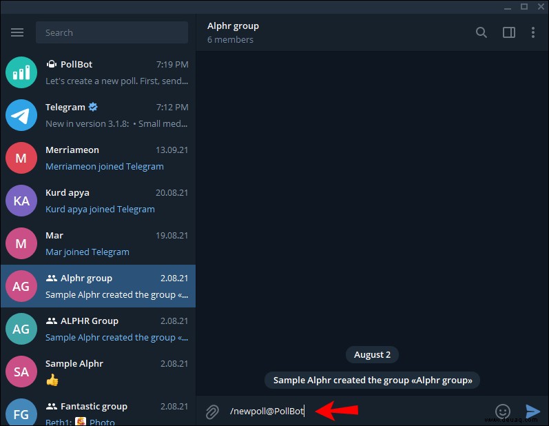 So erstellen Sie eine Umfrage in Telegram auf einem PC oder Mobilgerät