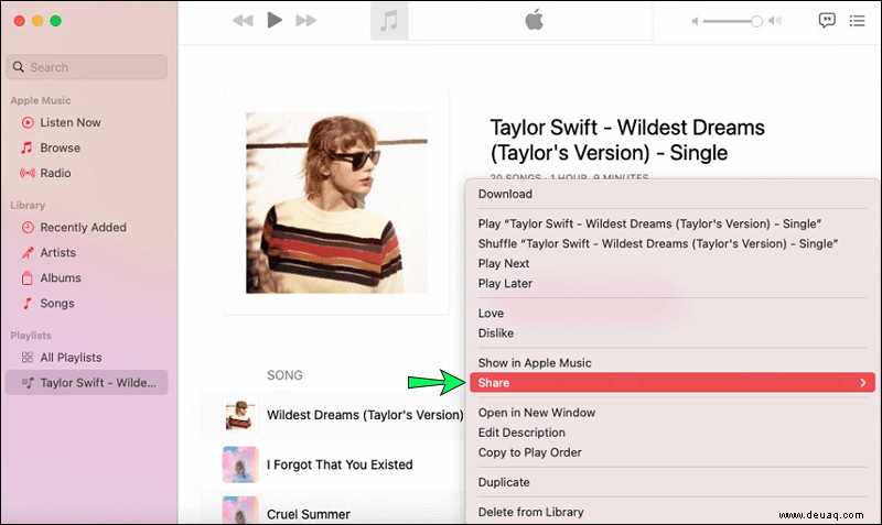 So teilen Sie eine Playlist in Apple Music