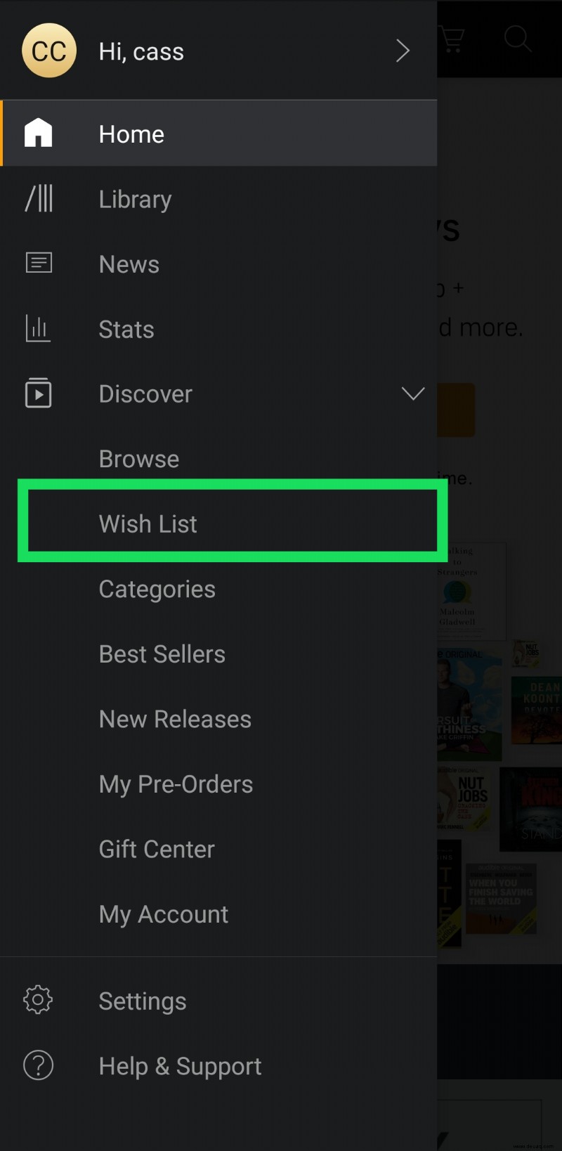 So sehen Sie Ihre Wunschliste in der Audible-App
