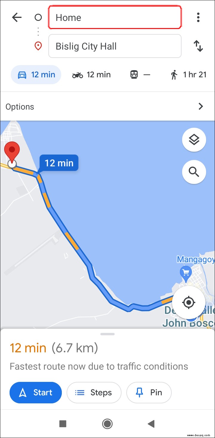 Maut in Google Maps deaktivieren